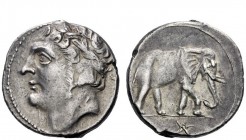 Greek Coins 
 The Carthaginians in Sicily and North Africa 
 Shekel, Carthago or Sicily circa 213-210, AR 7.00 g. Laureate male head (Melqart or Han...