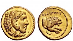 Greek Coins 
 Kings of Macedonia, Philip II, 359 – 336 and posthumous issues 
 ½ stater, Amphipolis circa 314-310, AV 4.26 g. Head of young Heracles...
