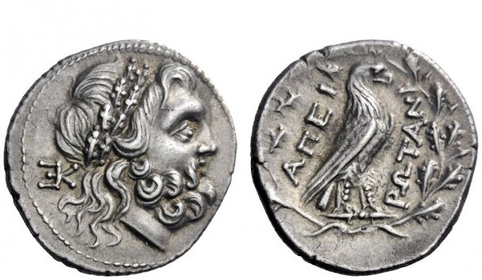 Greek Coins 
 Epirus, Epirote Republic 
 Drachm 234/3-168, AR 4.97 g. Head of ...