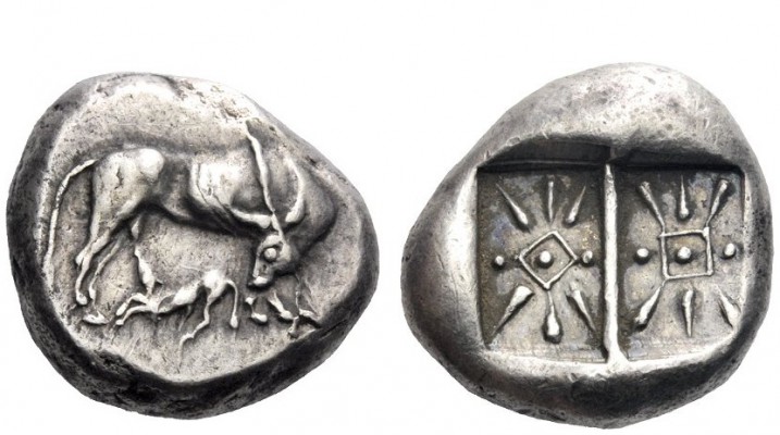 Greek Coins 
 Islands off Epirus. Corcyra 
 Stater circa 500-450, AR 11.20 g. ...