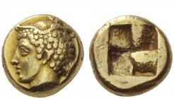 Greek Coins 
 Phocaea 
 Hecte circa 420, EL 2.54 g. Head of Hermes l., wearing petasus . Rev. Quadripartite incuse square. Boston 1915. Bodenstedt 8...
