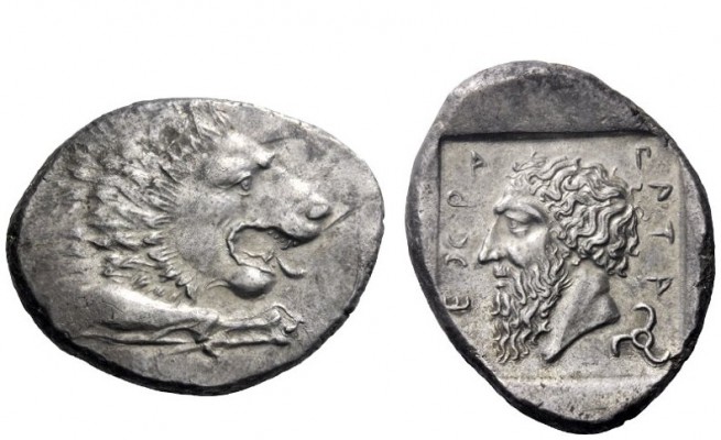 Greek Coins 
 Dinasts of Lycia, Mithrapata 380-370 
 Stater circa 380-370, AR ...