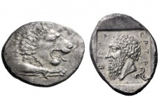 Greek Coins 
 Dinasts of Lycia, Mithrapata 380-370 
 Stater circa 380-370, AR 9.78 g. Forepart of lion r., with open jaws and tongue protruding. Rev...