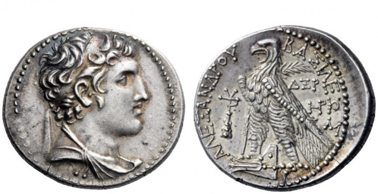 Greek Coins 
 Alexander I Balas, 150 – 145 
 Tetradrachm, Tyre 149/148, AR 14....