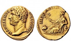 The Roman Empire 
 Hadrian augustus, 117 – 138 
 Aureus 134-138, AV 7.25 g. HADRIANVS – AVG COS III P P Bare head l. Rev. HISPANIA Hispania reclinin...