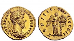 The Roman Empire 
 Lucius Verus caesar, 161 – 169 
 Aureus 163-164, AV 7.38 g. L VERVS AVG – ARMENIACVS Laureate, draped and cuirassed bust r. Rev. ...