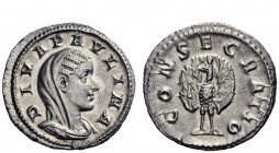 The Roman Empire 
 Diva Paulina, wife of Maximinus I 
 Denarius 235-238, AR 3.26 g. DIVA PAVLINA Veiled and draped bust r. Rev. CONSECRATIO Peacock ...