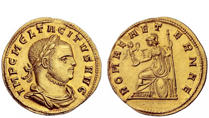The Roman Empire 
 Tacitus, 275 – 276 
 Aureus, Siscia 275-276, AV 5.22 g. IMP...