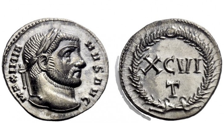 The Roman Empire 
 Maximianus Herculius first reign, 286 – 305 
 Argenteus, Ti...