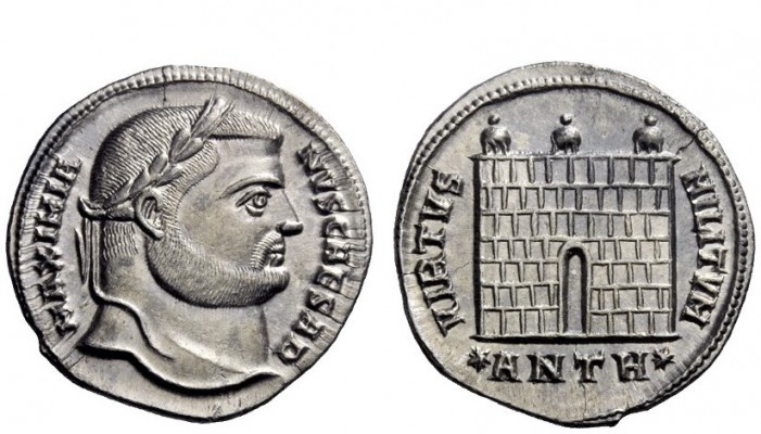 The Roman Empire 
 Galerius Maximianus caesar, 293 – 305 
 Argenteus, Antiochi...
