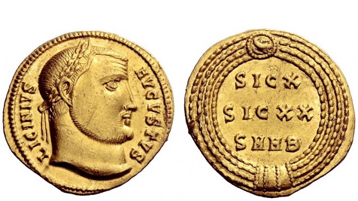 The Roman Empire 
 Licinius I, 308 – 324 
 Aureus, Heraclea circa 315, AV 5.32...