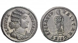 The Roman Empire 
 Fausta, wife of Constantine I 
 Follis Siscia circa 325, billon 3.14 g. FLAV MAX – FAVSTA AVG Draped bust r. wearing necklace and...