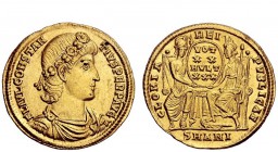 The Roman Empire 
 Constantius II caesar, 324 – 337 
 Solidus, Antiochia 347-355, AV 4.45 g. FL IVL CONSTAN – TIVS PERP AVG Rosette-diademed, draped...