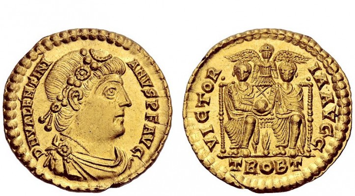 The Roman Empire 
 Valentinian I, 364 – 375 
 Solidus, Treveri 367-375, AV 4.5...