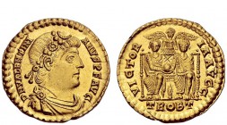The Roman Empire 
 Valentinian I, 364 – 375 
 Solidus, Treveri 367-375, AV 4.58 g. D N VALENTINI – ANVS P F AVG Rosette-diademed, draped and cuirass...