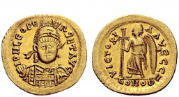 Barbaric Coinage imitating Imperial Issues 
 Uncertain tribe in western Europe 
 In the name of Leo I, 457-474. Solidus 457-477, uncertain mint in w...