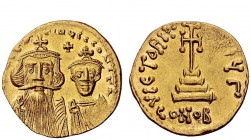 The Byzantine Empire 
 Heraclius, 610 – 641, and associate rulers 
 Solidus 654-659, AV 4.41 g. [dN CONS]TAN – TINYS CCONSTA Facing busts of Constan...