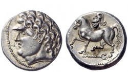Celtic coins 
 Uncertain tribe (Central Europe) 
 Kroisbach type variant tetradrachm circa 100-50, AR 12.71 g. Male head l. Rev. Horse pacing l. on ...