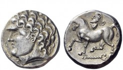 Celtic coins 
 Uncertain tribe (Central Europe) 
 Kroisbach type variant tetradrachm circa 100-50, AR 12.45 g. Male head l. Rev. Horse pacing l. on ...