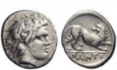 Greek Coins 
 The Tauric Chersonesus, Panticapaeum 
 Hemidrachm circa 370-355, AR 2.55 g. Ivy-wreathed head of Pan facing r. Rev. Lion crouching r.,...