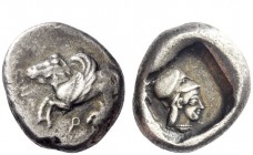 Greek Coins 
 Corinthia, Corinth 
 Stater circa 510-450, AR 8.61 g. Pegasus flying l. Rev. Head of Athena r., wearing Corinthian helmet. Calciati 55...