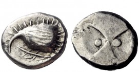 Greek Coins 
 Paphlagonia, Sinope 
 Drachm circa 490-425, AR 5.90 g. Sylized head of sea eagle l. Rev. Geometric pattern. SNG Copenhagen 272. SNG Bl...