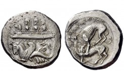 Greek Coins 
 Phoenicia, Byblos 
 'Ozba'al circa 400-370. Dishekel, Byblos circa 375, AR 13.24 g. Three hoplites on galley l.; prow ending in lion's...