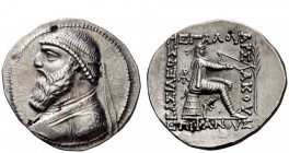 Greek Coins 
 Mithradates II, 129 – 88 
 Tetradrachm, Seleucia circa 120/19-109, AR 15.25 g. Diademed bust l. Rev. Parthian archer seated r. on omph...