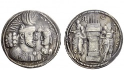 Greek Coins 
 Bahram II, 276 – 293 
 Drachm 276-293, AR 4.22 g. Bust of Bahram II r. wearing diadem and winged crown with korymbos ; before him, bus...
