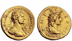 The Roman Empire 
 Hadrian, 117 – 138 
 Aureus 118, AV 7.22 g. Laureate, draped and cuirassed bust r. Rev. Radiate bust of Sol r. C 1005 var. (not c...