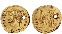 The Roman Empire 
 Gallienus, 253 – 268 
 Aureus circa 265-266, AV 5.39 g. Head l., wearing wreath of reeds. Rev. Gallienus standing l., holding glo...