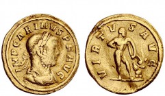 The Roman Empire 
 Carinus, 283 – 285 
 Aureus 283-285, AV 4.86 g. Laureate, draped and cuirassed bust r. Rev. Hercules standing r. holding club cov...