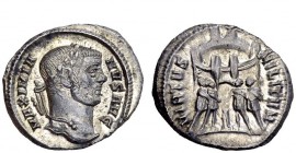 The Roman Empire 
 Maximianus Herculius, 286 – 305 
 Argenteus circa 294, AR 3.46 g. Laureate head r. Rev. Six-turreted camp gate with the four tetr...