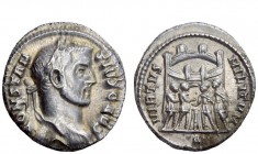 The Roman Empire 
 Constantius I Chlorus caesar, 293 – 305 
 Argenteus circa 295-297, AR 3.54 g. Laureate bust r. Rev. The four tetrarchs sacrificin...
