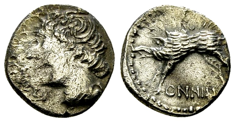 Helvetii AR Quinarius, Ninno type 

 Gaul, Helvetii . AR Quinarius (13 mm, 1.6...