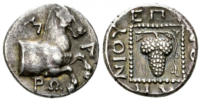 Maroneia AR Tetrobol, c. 386-348 BC 

 Maroneia, Thrace . AR Tetrobol (15 mm, ...