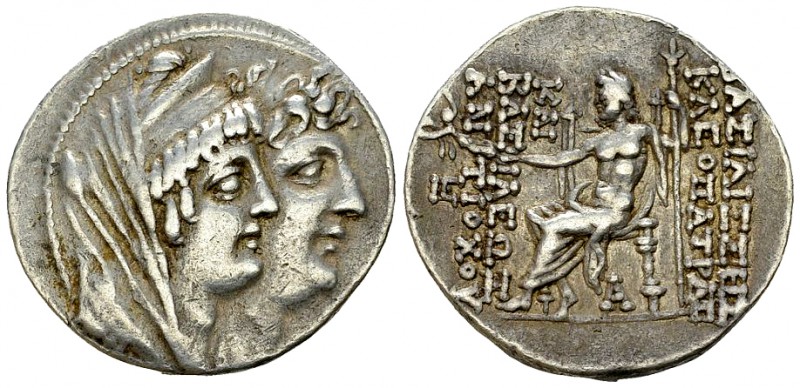 Cleopatra Thea and Antiochus VIII AR Tetradrachm 

Seleukid Kings of Syria. Cl...
