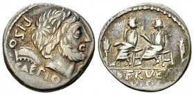 L. Calpurnius Piso Caesoninus and Servilius Caepio AR Denarius, 100 BC 

 L. Calpurnius Piso Caesoninus and Servilius Caepio . AR Denarius (18 mm, 3...