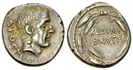Albinus Bruti f. AR Denarius, 48 BC 

 Albinus Bruti f. AR Denarius (17 mm, 3.95 g), 48 BC, Rome.
Obv. A POSTVMI COS, Bare head of A. Postumius rig...