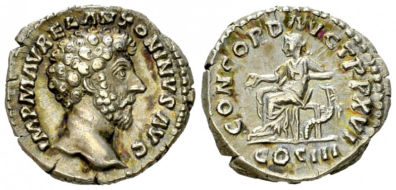Marcus Aurelius AR Denarius, Concordia reverse 

 Marcus Aurelius (161-180 AD)...