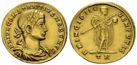 Constantius II Caesar AV Multiplum of 1 1/2 solidi 

Constantine I 'the Great' (306-337 AD) for Constantius II Caesar . AV Multiplum of 1 1/2 solidi...