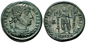 Vetranio AE Centenionalis, Siscia mint 

 Vetranio (350 AD). AE Centenionalis (24 mm, 5.62 g), Siscia.
Obv. D N VETRANIO P F AVG, laureate, draped ...