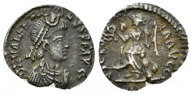 Valentinianus III AR Half-siliqua, extremely rare 

 Valentinianus III (425-455 AD). AR Half-siliqua (13-14 mm, 1.01 g), Ravenna, Rome or Treviri mi...