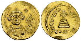 Heraclius AV Solidus, Constantinopolis 

 Heraclius (610-641 AD), with Constantinus . AV Solidus (21 mm, 4.51 g), Constantinopolis.
Obv. dd NN hERA...