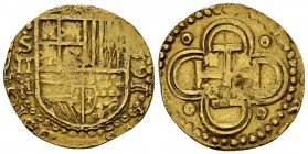 Felipe II AV 2 Escudos 1591 

Spain. Felipe II el Prudente (1556-1598). AV 2 Escudos 1591 (22-23 mm, 6.65 g), Sevilla.
Friedberg 169.

Very fine.