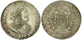 Ferdinand III, AR Taler 1658, Kremnitz 

RDR. Ferdinand III . (1637-1657). AR Taler 1658 (posthume Prägung) (44 mm, 28.65 g), Kremnitz.
Dav. 3198; ...