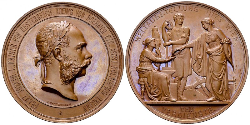 Franz Joseph I, AE Medaille 1873, Weltausstellung 

 RDR. Franz Joseph I. (184...