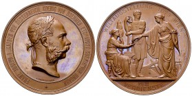 Franz Joseph I, AE Medaille 1873, Weltausstellung 

 RDR. Franz Joseph I. (1848-1916). AE Medaille 1873 (70 mm, 139.11 g), auf die Weltausstellung 1...