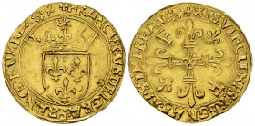 François I., Ecu d'or au soleil, Lyon 

France, Royaume. François I (1515-1547). AV Ecu d'or au soleil s.d. (1519), (25 mm, 3.32 g), Lyon.
 Dupl. 7...