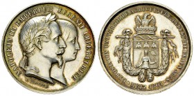 Napoléon III./Eugénie, AR Médaille, Exposition Universelle Metz 1861 

France, second Empire. Napoléon III/Eugénie . AR Médaille (36 mm, 21.88 g). E...